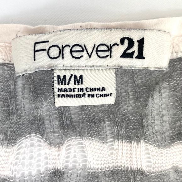Forever 21 grey and white pointelle knit -M - Picture 5 of 11